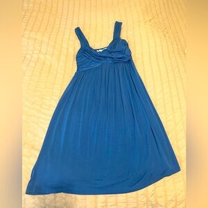 Max Studio - Soft Drape - Blue - Gathered Empire Top - Sundress